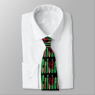 Cricket Game Logo, Unisex Black Silky Stropdas. Stropdas