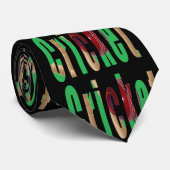 Cricket Game Logo, Unisex Black Silky Stropdas. Stropdas (Opgerold)