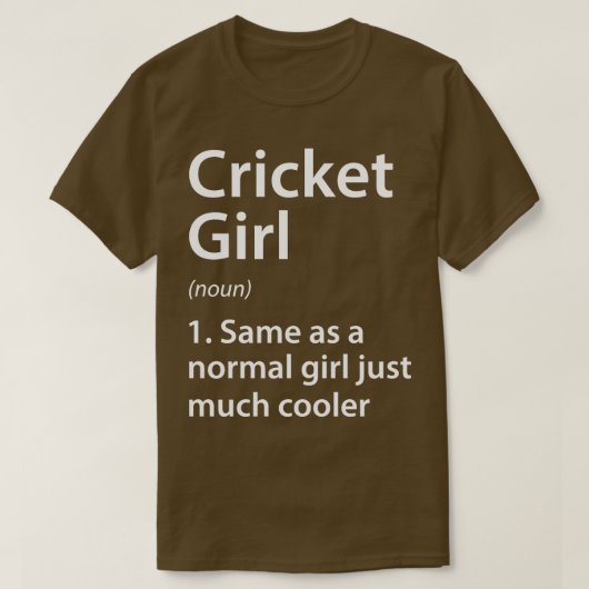 Cricket Girl Definition T-shirt (Design voorkant)