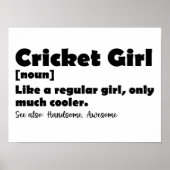 Cricket Girl Funny Definition Cricket Lover Poster (Voorkant)