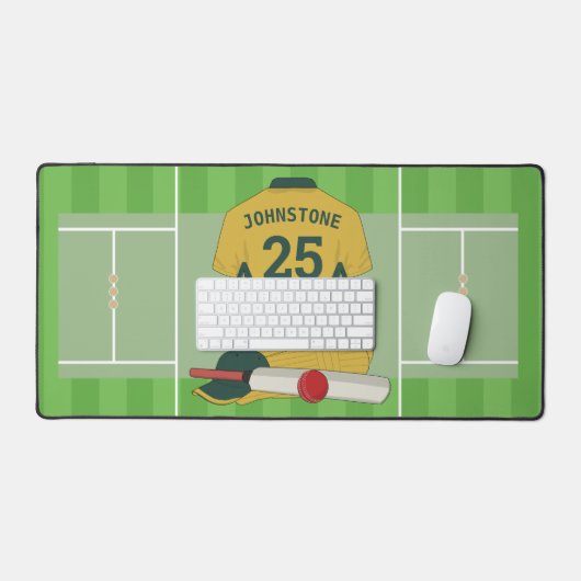 Cricket goud / groene club fan / speler bureaumat (Keyboard & Muis)