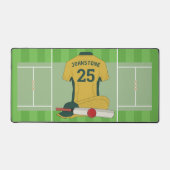 Cricket goud / groene club fan / speler bureaumat (Voorkant)