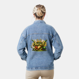 Cricket Gouden Embleem Dames Spijkerjas Sport Ins Denim Jacket