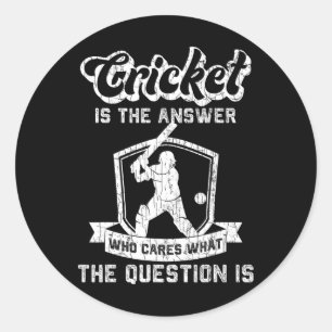 Cricket Grappig Het Is Het Antwoord Grafisch Voor  Ronde Sticker