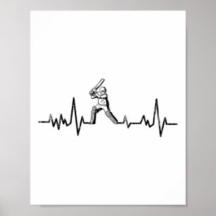 Cricket Grappige Hartslag Grafiek Voor Speler 1 Poster