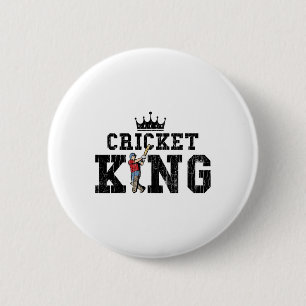 Cricket Grappige Koning Grafisch Voor Speler Ronde Button 5,7 Cm