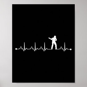 Cricket Hartslag Ekg Pols Voor Cricketspeler  Poster
