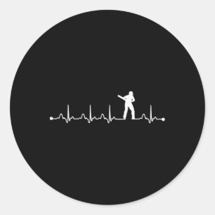 Cricket Hartslag Ekg Pols Voor Cricketspeler Ronde Sticker