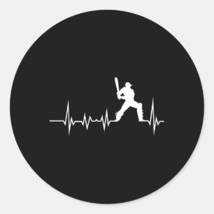 Cricket Hartslag Grafische Print T-shirt Voor Cric Ronde Sticker
