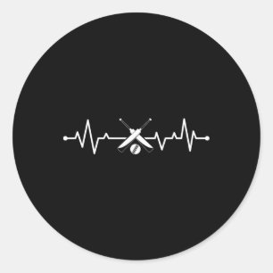 Cricket Hartslag Hart Cricket Speler  Ronde Sticker