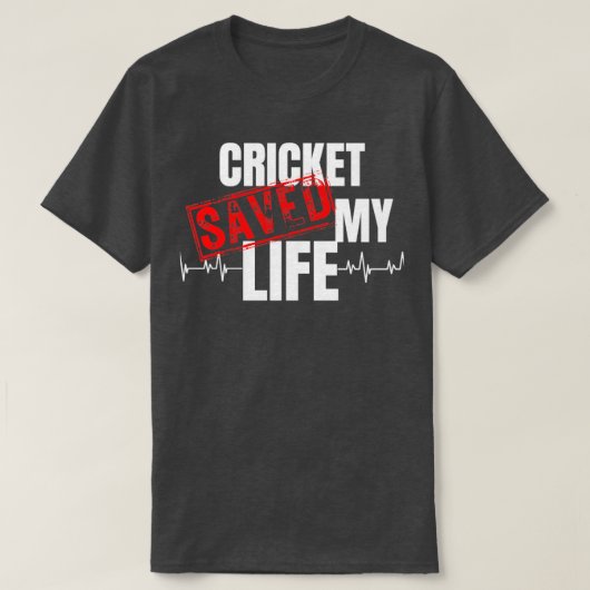 cricket heeft mijn leven gered t-shirt (Design voorkant)