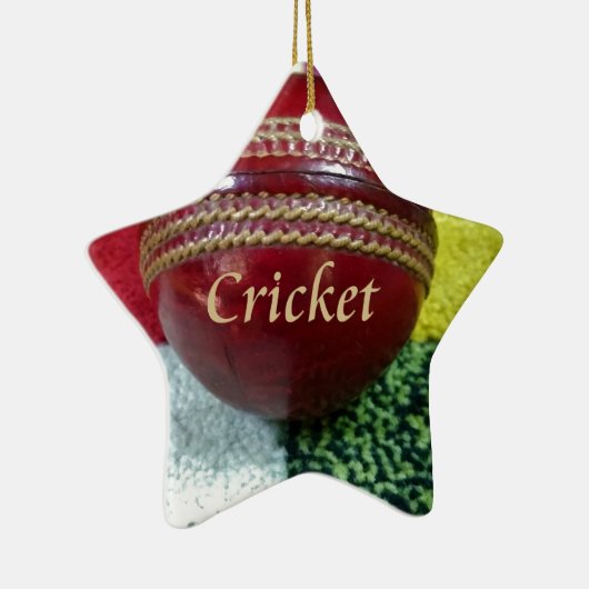 Cricket het spel dat we graag spelen, eten, slapen keramisch ornament (Rechts)