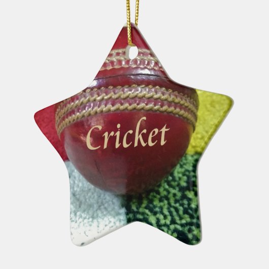 Cricket het spel dat we graag spelen, eten, slapen keramisch ornament (Links)