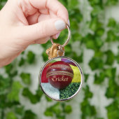 Cricket het spel dat we graag spelen, eten, slapen sleutelhanger (Hand)