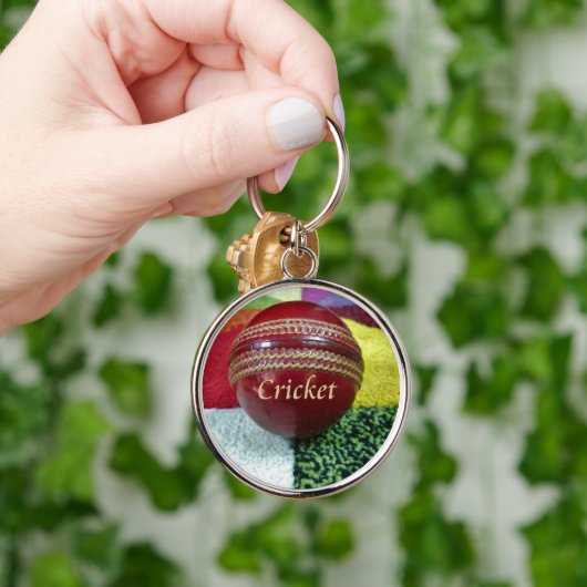 Cricket het spel dat we graag spelen, eten, slapen sleutelhanger (Hand)