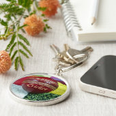 Cricket het spel dat we graag spelen, eten, slapen sleutelhanger (Zijkant)