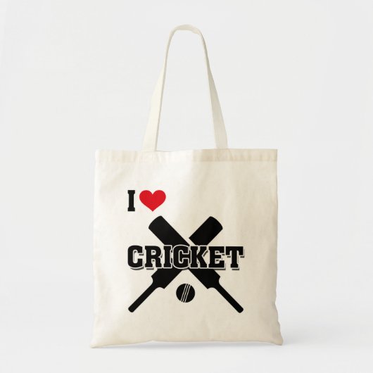 Cricket, ik hou van cricket tote bag (Voorkant)