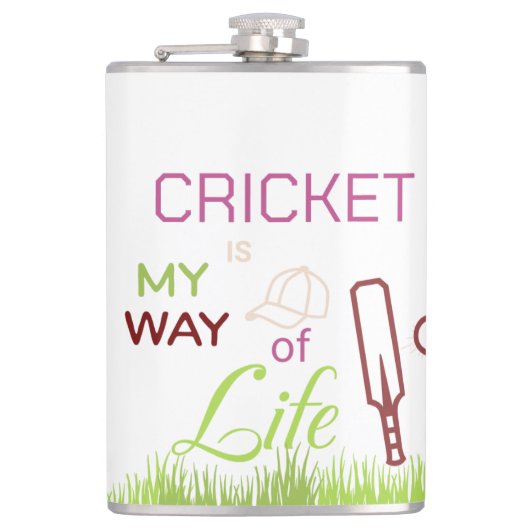 Cricket in my life heupfles (Voorkant)