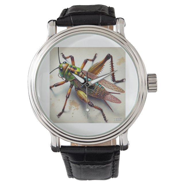 Cricket in Watercolor 071124IREF246 - Watercolor Horloge (Voorkant)