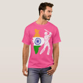 Cricket India Cricket Speler Cricket Team T-shirt (Voorkant volledig)