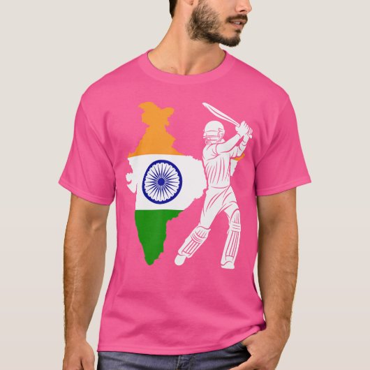 Cricket India Cricket Speler Cricket Team T-shirt (Voorkant)
