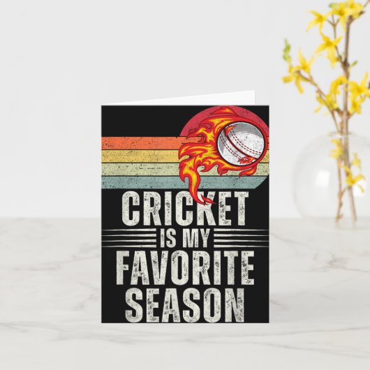 Cricket Is Mijn Favoriete Seizoen Kaart (Gele Bloem)