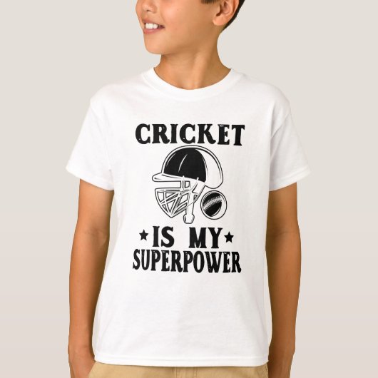 Cricket is mijn Superpower T-shirt (Voorkant)