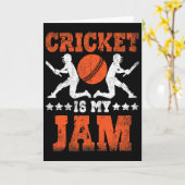 Cricket Is My Jam Cricket Kaart (Gele Bloem)