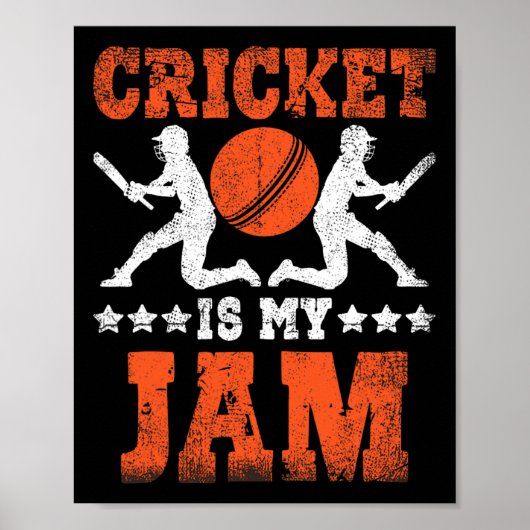 Cricket Is My Jam Cricket Poster (Voorkant)