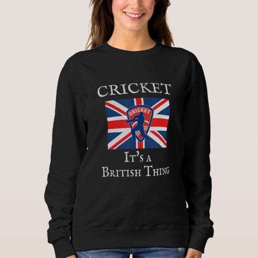 Cricket it a British Thing Funny British Flag Ro Trui (Voorkant)