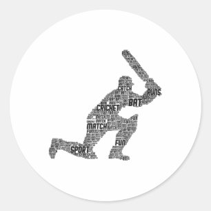 Cricket Jeugd Mannen Jongens Kinderen 1 Ronde Sticker