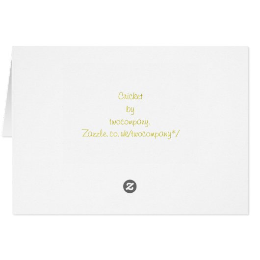 CRICKET-KAART (Achterkant Horizontaal)