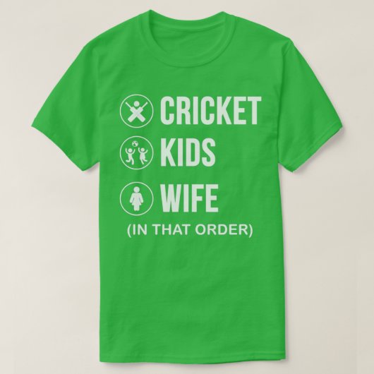 Cricket Kinder en Wife Funny Cricket Lover Gift T-shirt (Design voorkant)