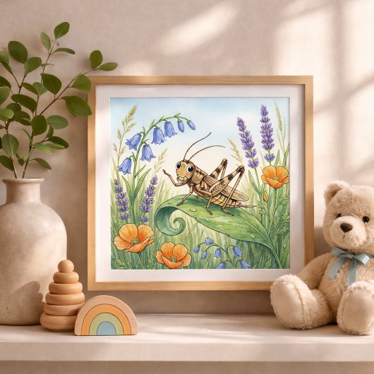 Cricket Kleine Insecten Kinderkamer Poster