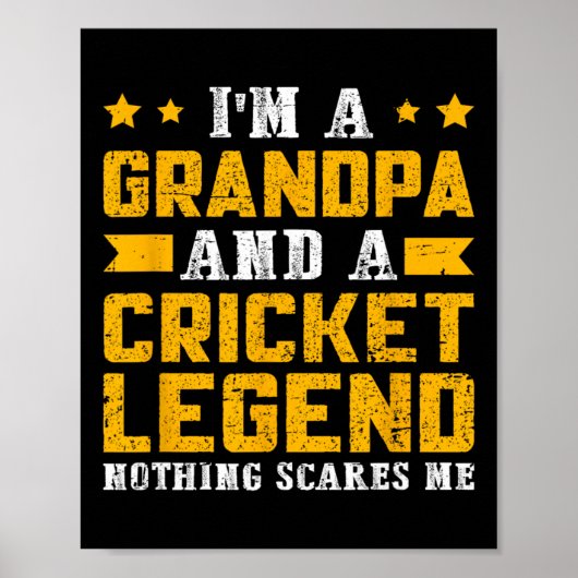 Cricket Legend Grandpa  Poster (Voorkant)