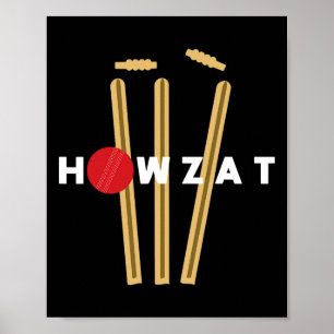 Cricket Ll Wickets Bowler Grappig Uit Schreeuwen S Poster