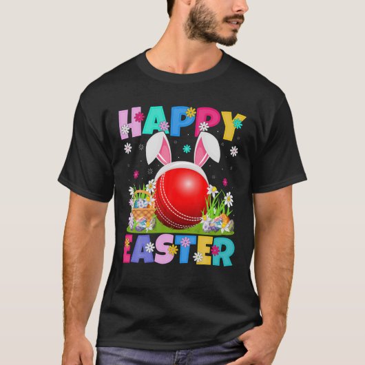 Cricket Lover Happy Easter Bunny Cricket Easter Su T-shirt (Voorkant)