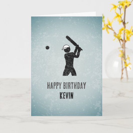 Cricket Lover - Moderne sport met als man gewaarde Kaart (Gele Bloem)