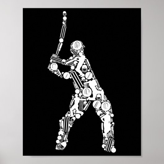 Cricket Mannen Cricket Speler 1 Poster (Voorkant)