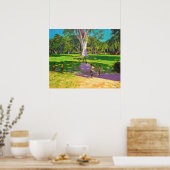 Cricket match Botanische tuinen Dominica Poster (Keuken)