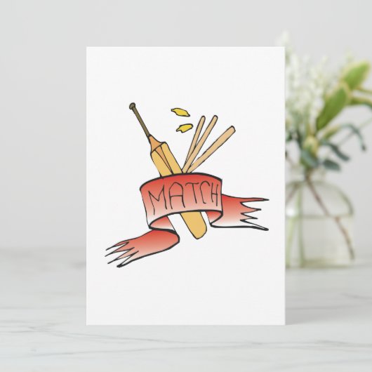 Cricket Match Kaart (Staand voorkant)