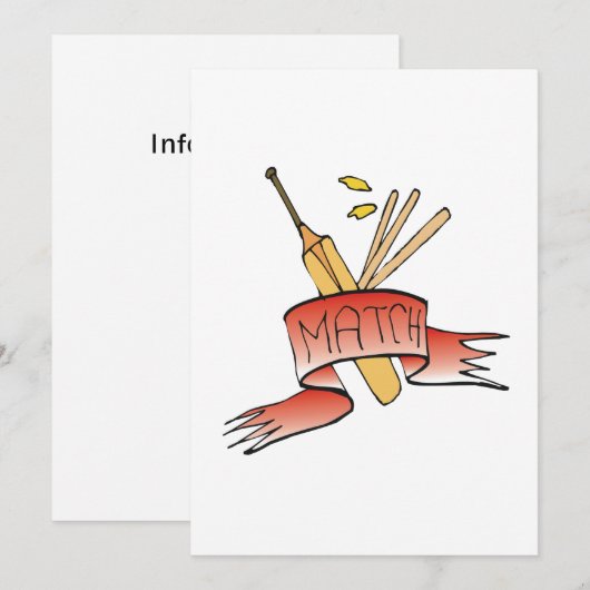 Cricket Match Kaart (Voorkant / Achterkant)