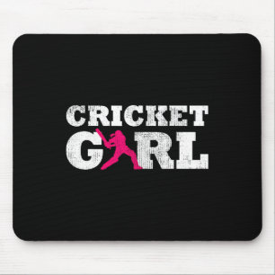 Cricket Meisje Speler Silhouet Sport Cadeau Muismat