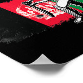 Cricket met vlag van Afghanistan team cricketer fa Poster (Hoek)