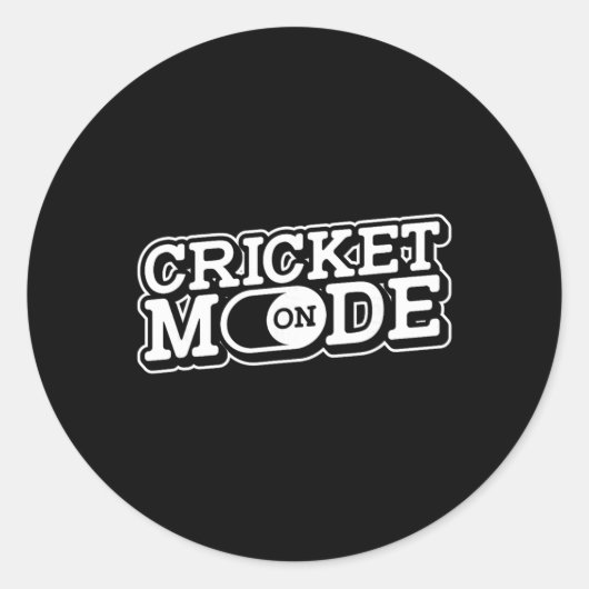 Cricket Mode On - Cricketer Player Tsman Bowler Cr Ronde Sticker (Voorkant)