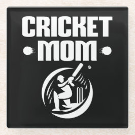 Cricket Mom Cricket Son Cricket Lover Moeder Glazen Onderzetter