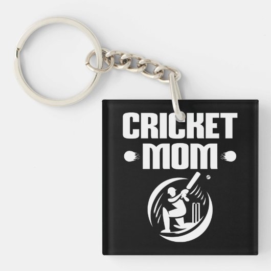 Cricket Mom Cricket Son Cricket Lover Moeder Sleutelhanger (Voorkant)