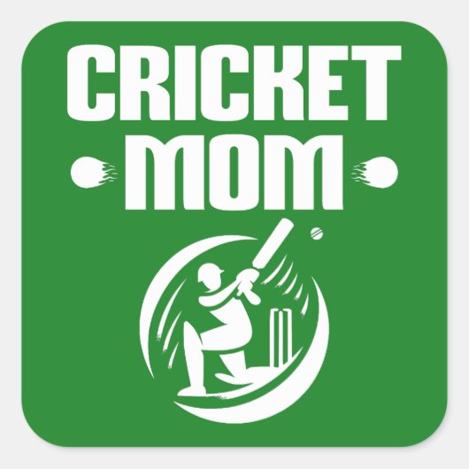 Cricket Mom Cricket Son Cricket Lover Moeder Vierkante Sticker (Voorkant)