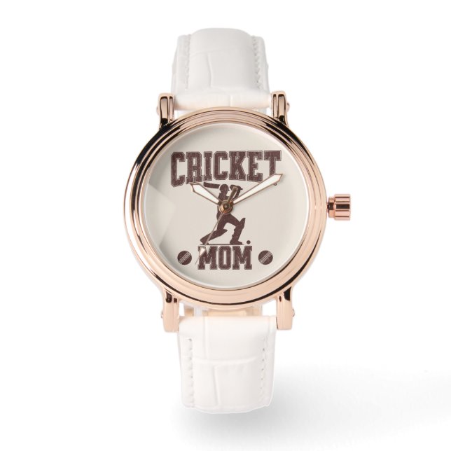 Cricket Mom Sportliefhebber Cricket Lover Moeder Horloge (Voorkant)