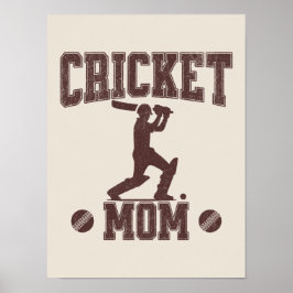 Cricket Mom Sportliefhebber Cricket Lover Moeder Poster